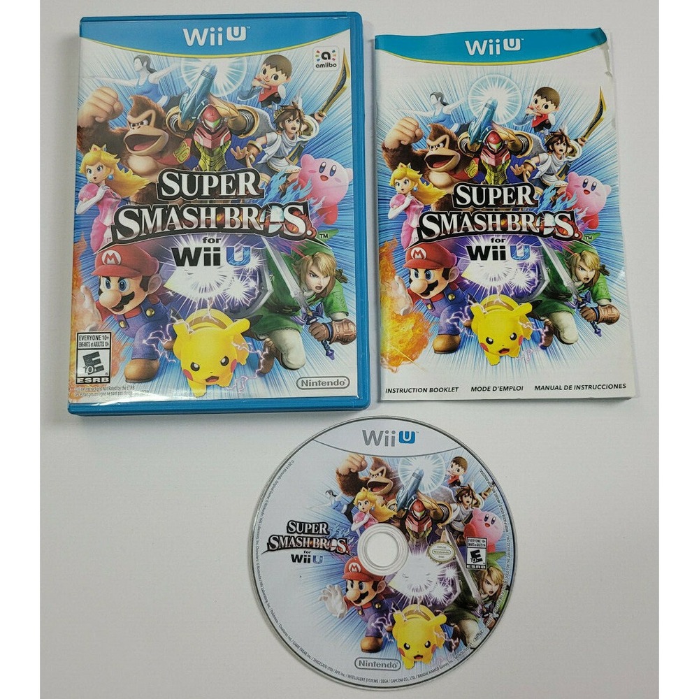 Super Smash Bros (Wii U, 2014) Complete In Box‎ CIB Tested & Works!